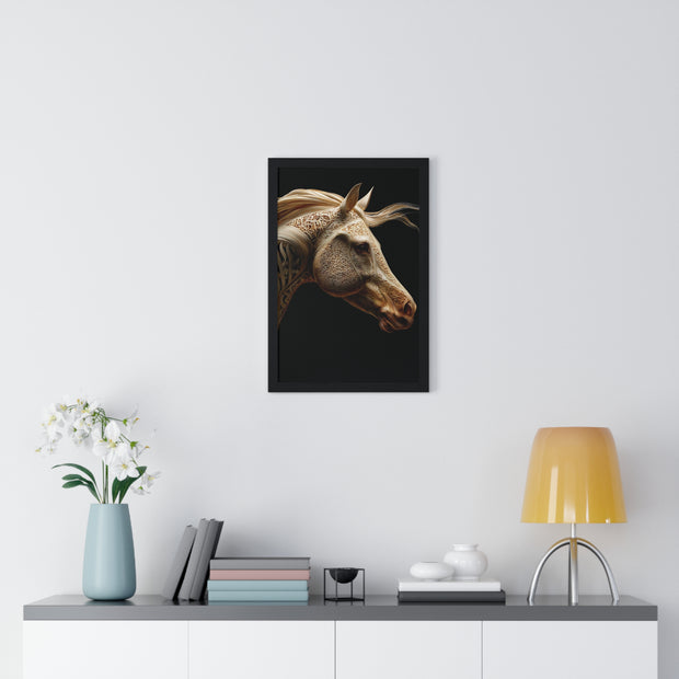 Elegant Horse Framed Art Print, Equine Wall Decor, Horse Lover Gift, Home Decor, Animal Artwork, Equestrian Style