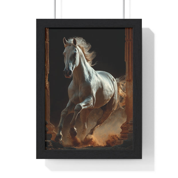 Majestic Horse Framed Poster Art, Equestrian Wall Decor, Farmhouse Style Home Decor, Gift for Horse Lovers, Equine Themed Artwork