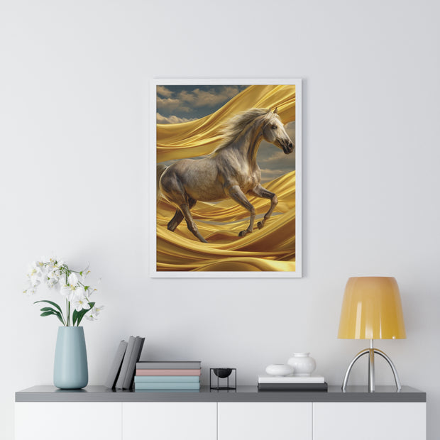Majestic Horse Framed Poster - Equine Wall Art, Home Decor, Gift for Horse Lovers, Equestrian Art, Nature Inspired Decoration