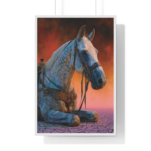 Elegant Horse Vertical Framed Poster - Art Print for Horse Lovers, Home Decor, Gift, Animal Wall Art, Nature Enthusiasts