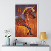Fiery Horse Wall Art Poster, Animal Lover Print, Horse Decor, Equestrian Gift, Living Room Decor, Unique Art
