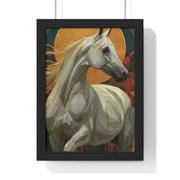 Majestic Horse Vertical Framed Poster, Equine Art, Animal Lover Decor, Gift for Horse Lovers, Home Wall Art, Rustic Farmhouse Style