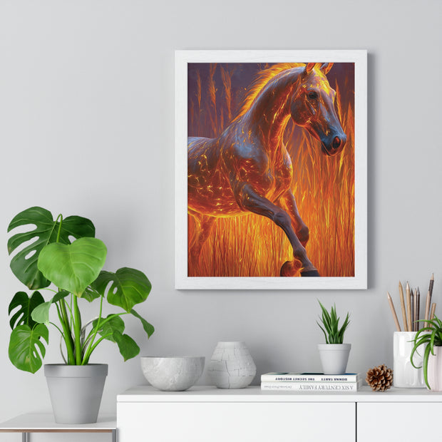 Fiery Horse Wall Art Poster, Animal Lover Print, Horse Decor, Equestrian Gift, Living Room Decor, Unique Art