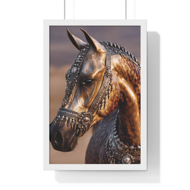 Horse Portrait Wall Art, Elegant Horse Framed Print, Equestrian Home Decor, Animal Lover Gift, Rustic Farmhouse Decor
