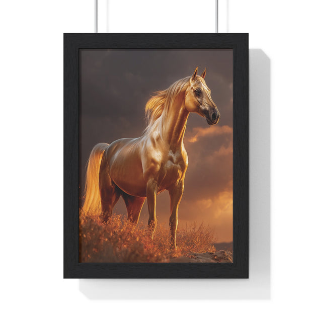 Majestic Horse Vertical Framed Poster | Equestrian Art | Home Decor | Art Print for Horse Lovers | Gift for Animal Enthusiasts