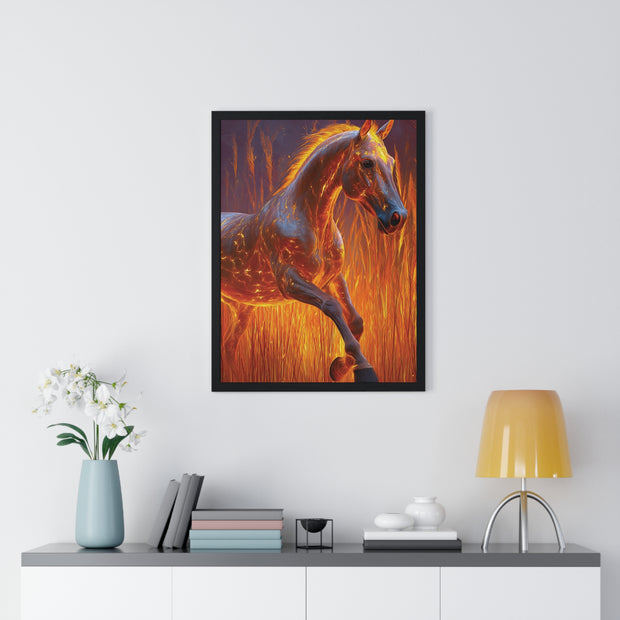 Fiery Horse Wall Art Poster, Animal Lover Print, Horse Decor, Equestrian Gift, Living Room Decor, Unique Art