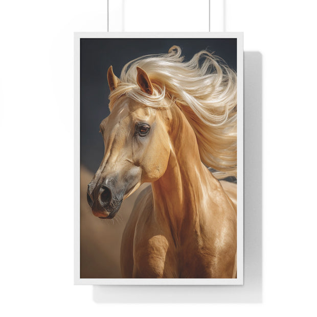 Majestic Horse Vertical Framed Poster, Animal Wall Art, Home Décor, Equestrian Gifts, Nature Lover Print, Office Decoration