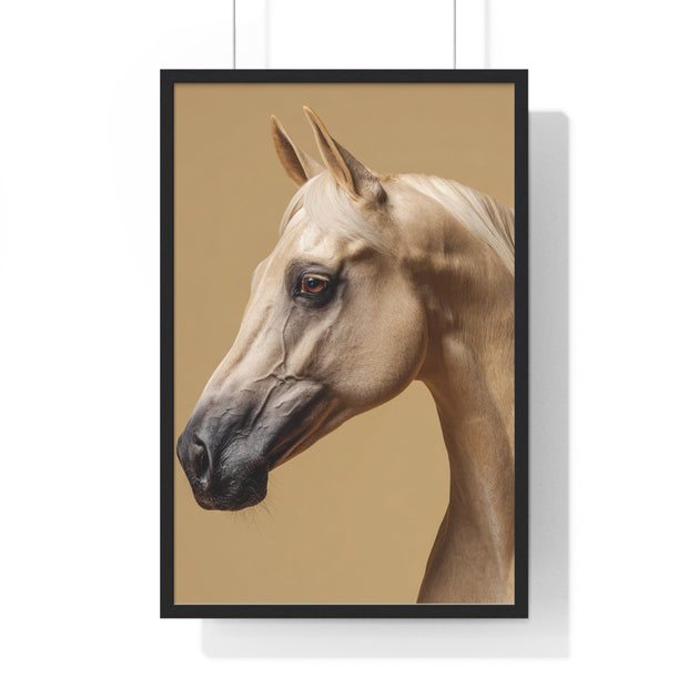 Elegant Horse Portrait Framed Poster, Wall Art for Horse Lovers, Home Decor, Equestrian Gift, Animal Themed Decor