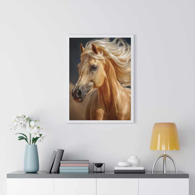 Majestic Horse Vertical Framed Poster, Animal Wall Art, Home Décor, Equestrian Gifts, Nature Lover Print, Office Decoration