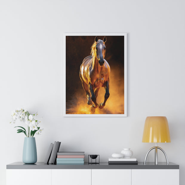 Majestic Horse Framed Poster - Equestrian Art, Horse Lover Gift, Home Decor, Animal Lover Wall Art, Rustic Style