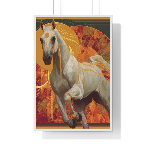 Majestic Horse Art Print, Vertical Framed Poster for Horse Lovers, Equine Wall Decor, Equestrian Gifts, Nature-Inspired Home Art