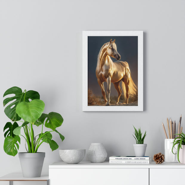 Majestic Horse Framed Poster, Equine Wall Art, Elegant Home Decor, Gift for Horse Lovers, Unique Nature Art, Horse Lover's Gift