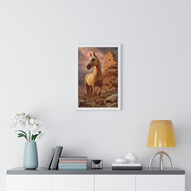 Majestic Horse Wall Art Print, Framed Nature Poster, Home Decor, Equestrian Gift, Western Wall Art