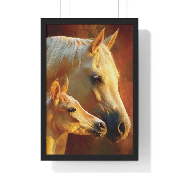 Elegant Horse Art Print, Framed Horse Poster, Equine Wall Decor, Animal Lover Gift, Cozy Home Decoration