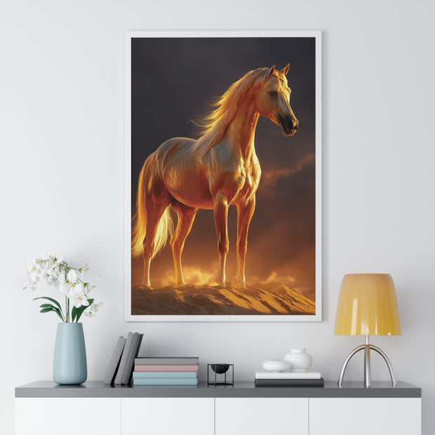 Majestic Horse Vertical Framed Poster | Horse Decor, Animal Art, Wall Art, Equestrian Gift, Nature Decor