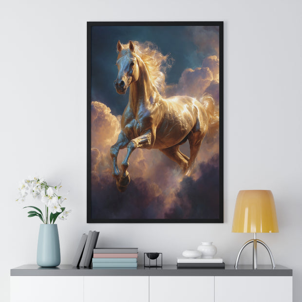 Majestic Horse Framed Poster, Equine Art, Home Decor, Wall Art, Gift for Horse Lovers, Equestrian Decor