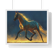 Majestic Horse Framed Poster, Equine Art Print, Wall Decor, Gift for Horse Lovers, Vibrant Home Accent, Horse Photography