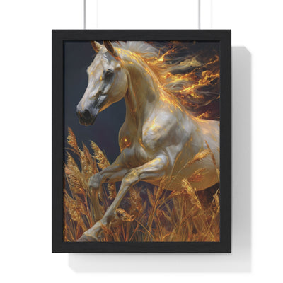 Majestic Horse Framed Art Print - Equestrian Decor, Nature Wall Art, Horse Lover Gift, Home Decoration, Animal Poster
