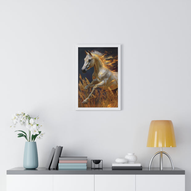 Majestic Horse Framed Art Print - Equestrian Decor, Nature Wall Art, Horse Lover Gift, Home Decoration, Animal Poster