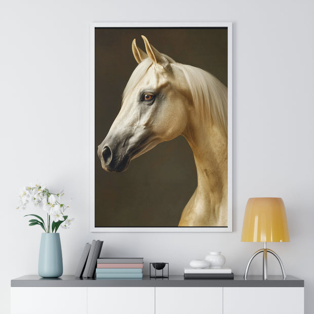 Elegant Horse Framed Poster | Modern Wall Art | Equine Decor | Horse Lover Gift | Farmhouse Decor | Art for Animal Enthusiasts