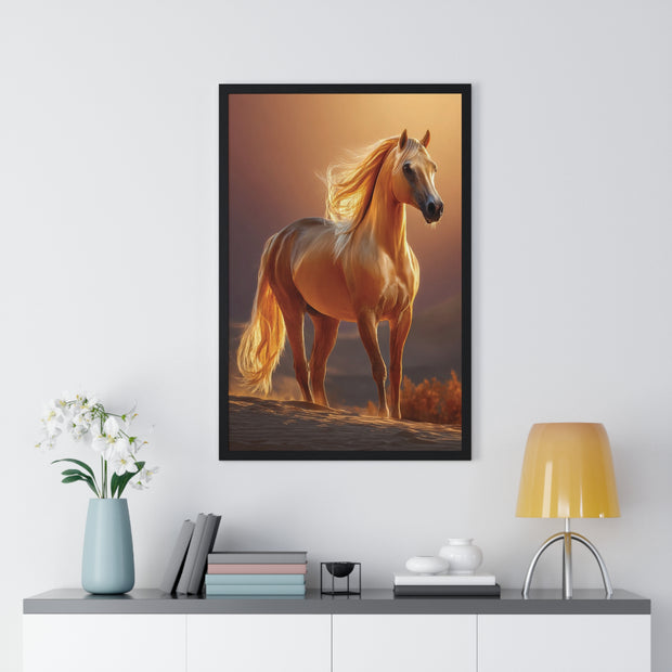 Majestic Horse Framed Poster - Equestrian Art, Farmhouse Decor, Wall Art, Horse Lover Gift, Nature Print