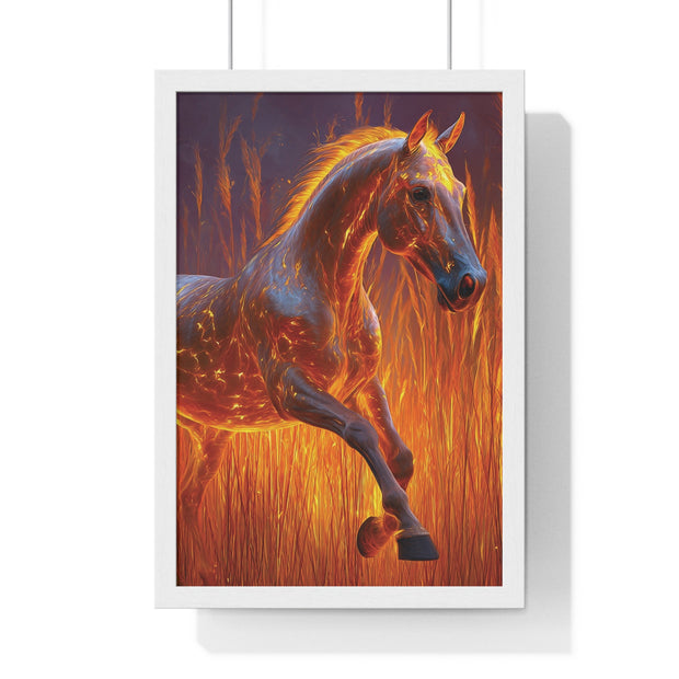 Fiery Horse Wall Art Poster, Animal Lover Print, Horse Decor, Equestrian Gift, Living Room Decor, Unique Art