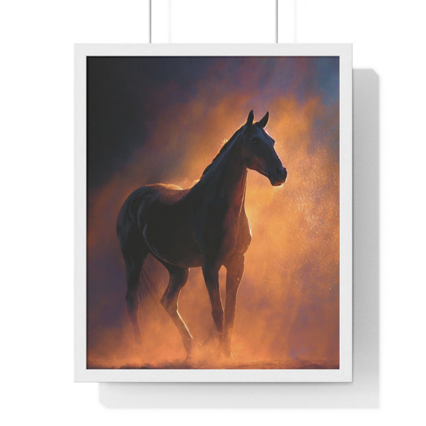 Majestic Horse Vertical Framed Poster - Art Print, Equine Decor, Horse Lover Gift, Home Wall Art, Office Decoration