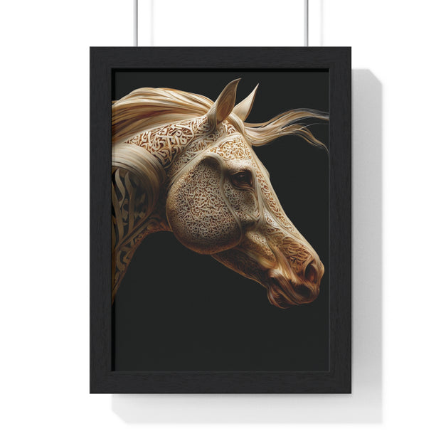 Elegant Horse Framed Art Print, Equine Wall Decor, Horse Lover Gift, Home Decor, Animal Artwork, Equestrian Style