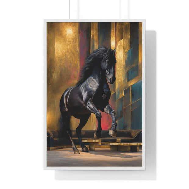 Elegant Horse Art Print, Framed Wall Decor, Equine Painting, Home Office Decor, Animal Lover Gift, Birthday, Anniversary, Christmas
