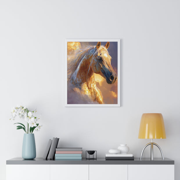 Stunning Horse Artwork Vertical Framed Poster, Horse Lovers Gift, Equestrian Home Decor, Animal Wall Art, Unique Gift Idea