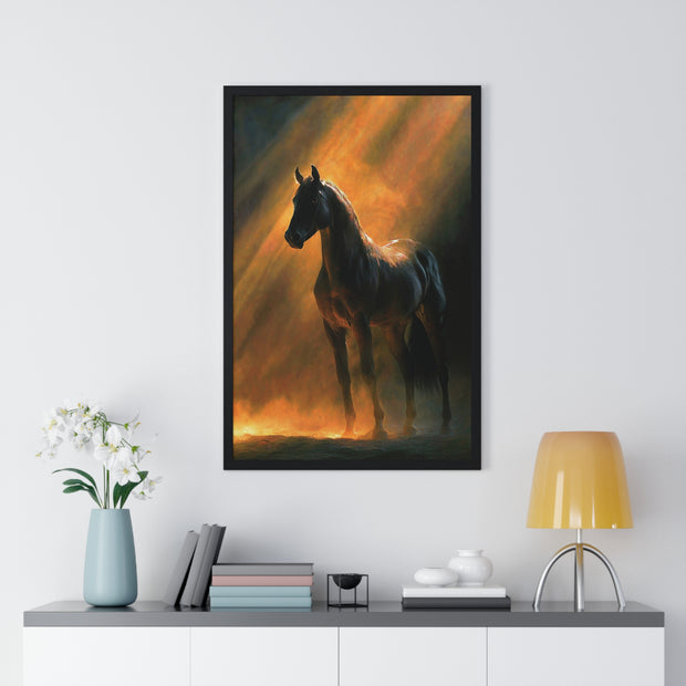 Elegant Horse Wall Art | Framed Poster for Home Decor, Equestrian Gift, Animal Lover Wall Decor, Rustic Decor, Art for Living Room