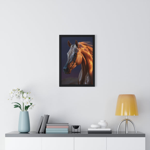 Elegant Horse Art Print, Vertical Framed Poster, Equestrian Decor, Horse Lover Gift, Home Wall Art, Animal Themed Decoration