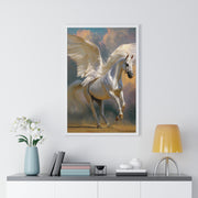 Majestic Pegasus Vertical Framed Poster | Wall Art, Home Decor, Equine Art, Gift for Horse Lovers, Fantasy Art
