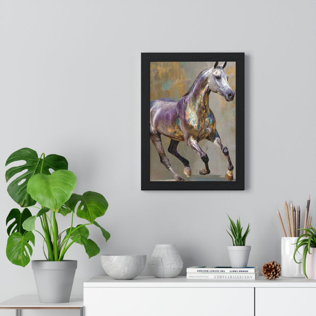 Equine Art Vertical Framed Poster, Horse Wall Decor, Equestrian Gift, Interior Design Accent, Equine Enthusiast Home Decor