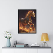 Majestic Horse Vertical Framed Poster, Equestrian Wall Art, Horse Lover Decor, Animal Print, Gift for Equine Enthusiasts