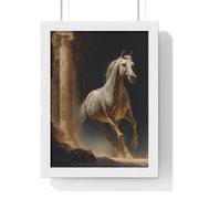 Elegant Horse Wall Art, Vertical Framed Poster, Equine Home Decor, Animal Art Print, Rustic Living Room Decoration