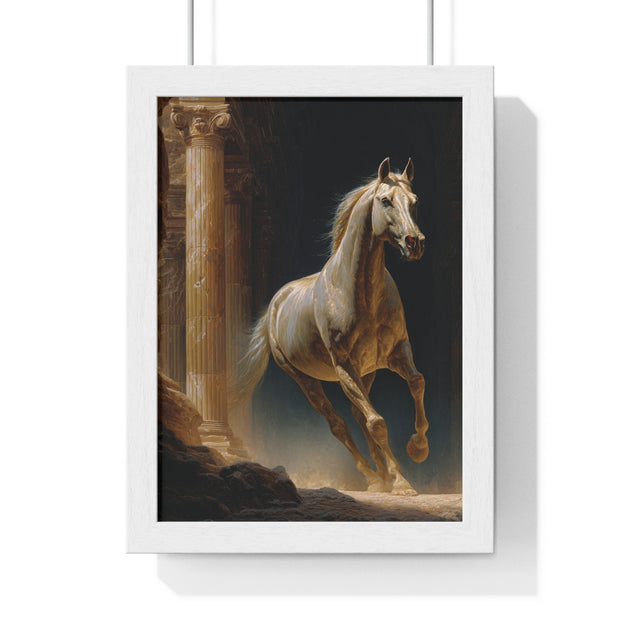 Elegant Horse Wall Art, Vertical Framed Poster, Equine Home Decor, Animal Art Print, Rustic Living Room Decoration