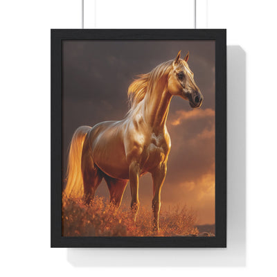 Majestic Horse Vertical Framed Poster | Equestrian Art | Home Decor | Art Print for Horse Lovers | Gift for Animal Enthusiasts