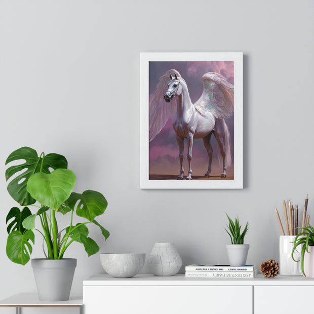 Majestic Winged Horse Wall Art, Fantasy Home Decor, Gift for Animal Lovers, Dreamy Artwork, Enchanted Living Room Accent