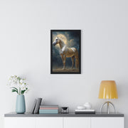 Majestic Horse Vertical Framed Poster | Equestrian Art Decor | Perfect Gift for Horse Lovers | Moonlit Wall Art | Home Office Decoration