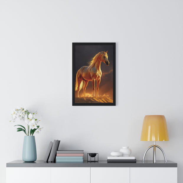Majestic Horse Vertical Framed Poster | Horse Decor, Animal Art, Wall Art, Equestrian Gift, Nature Decor