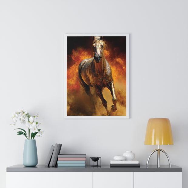 Majestic Horse Framed Poster | Wall Art for Animal Lovers, Equestrian Home Decor, Gift for Horse Enthusiasts, Motivational Art, Equine Decor