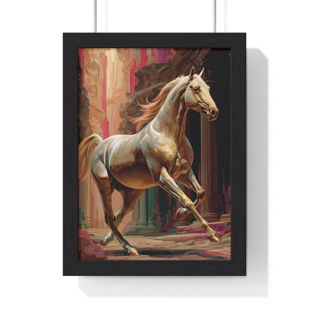 Majestic Horse Vertical Framed Poster | Equestrian Home Decor, Animal Art, Wall Art, Gift for Horse Lovers, Modern Art