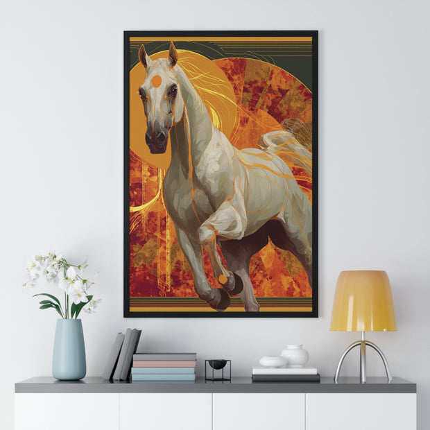 Majestic Horse Art Print, Vertical Framed Poster for Horse Lovers, Equine Wall Decor, Equestrian Gifts, Nature-Inspired Home Art