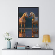 Elegant Horse Framed Poster, Horse Lover Art, Nature Wall Decor, Equine Photography, Gift for Home, Equestrian Decor