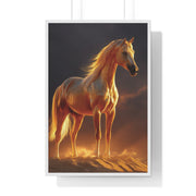 Majestic Horse Vertical Framed Poster | Horse Decor, Animal Art, Wall Art, Equestrian Gift, Nature Decor