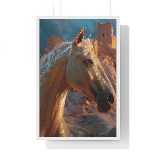 Majestic Horse Vertical Framed Poster | Elegant Horse Wall Art, Home Decor, Equine Lover Gift, Nature-Inspired Decoration, Animal Art Print