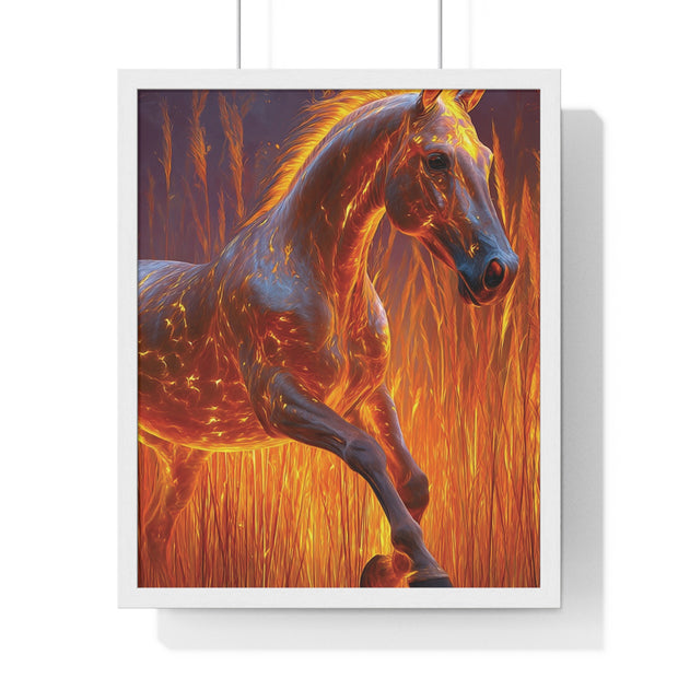Fiery Horse Wall Art Poster, Animal Lover Print, Horse Decor, Equestrian Gift, Living Room Decor, Unique Art