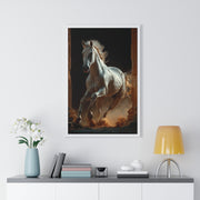 Majestic Horse Framed Poster Art, Equestrian Wall Decor, Farmhouse Style Home Decor, Gift for Horse Lovers, Equine Themed Artwork