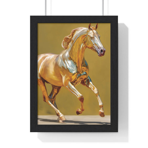 Elegant Horse Art Print, Vertical Framed Poster, Equine Decor, Modern Wall Art, Animal Lover Gift, Home Office Decoration